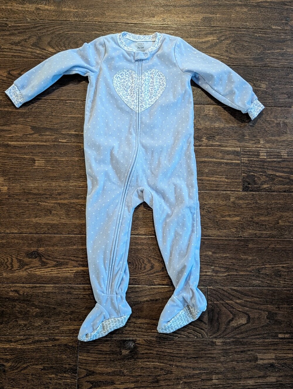 Carter's Fleece Footed Pajama Onesie Periwinkle Blue